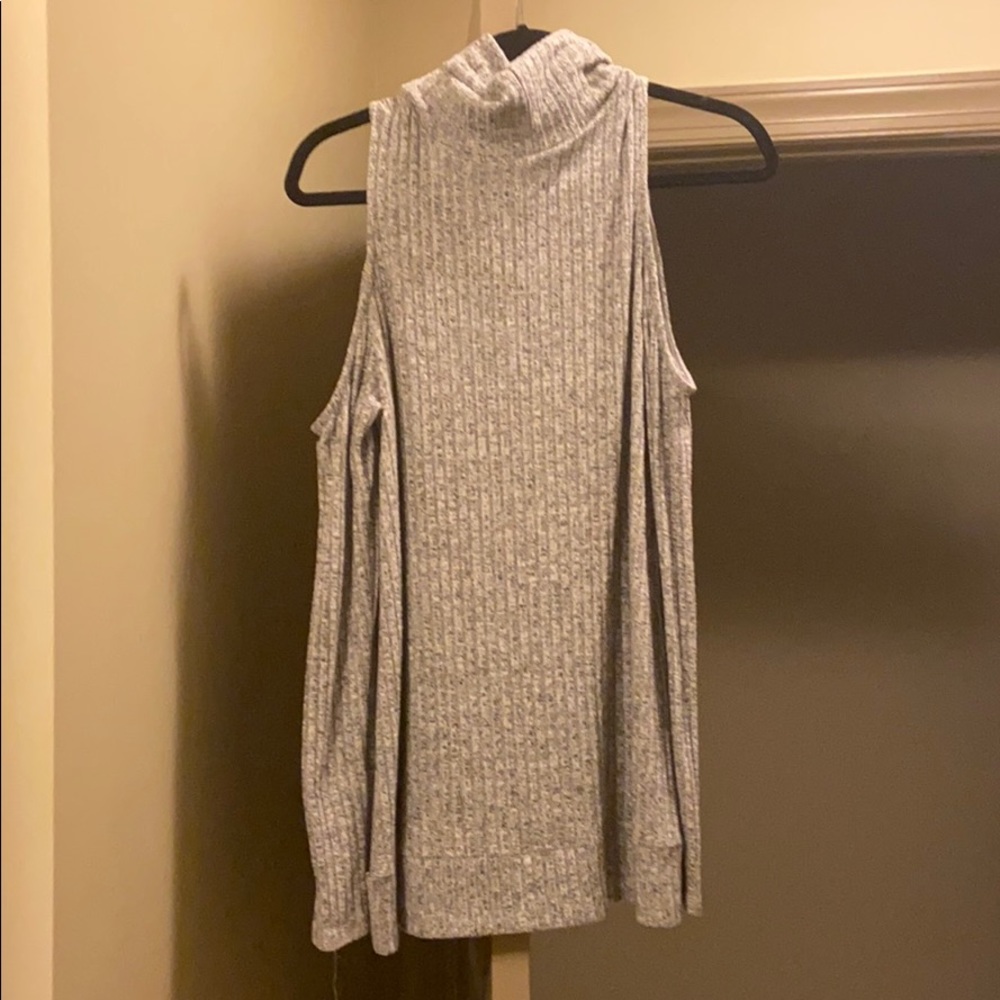 Cold shoulder turtleneck